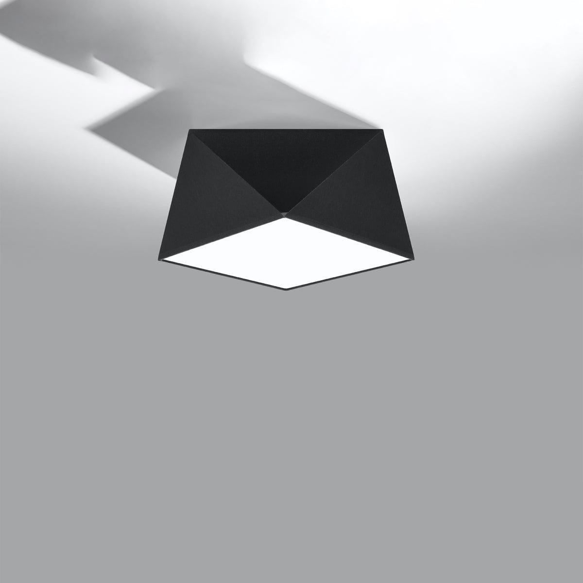 Sollux Lighting HEXA Black Ceiling Lamp - Modern Geometric Design - E27 Bulb Compatibility - 3 Color Options - Elegant & Functional Lighting for Any Room