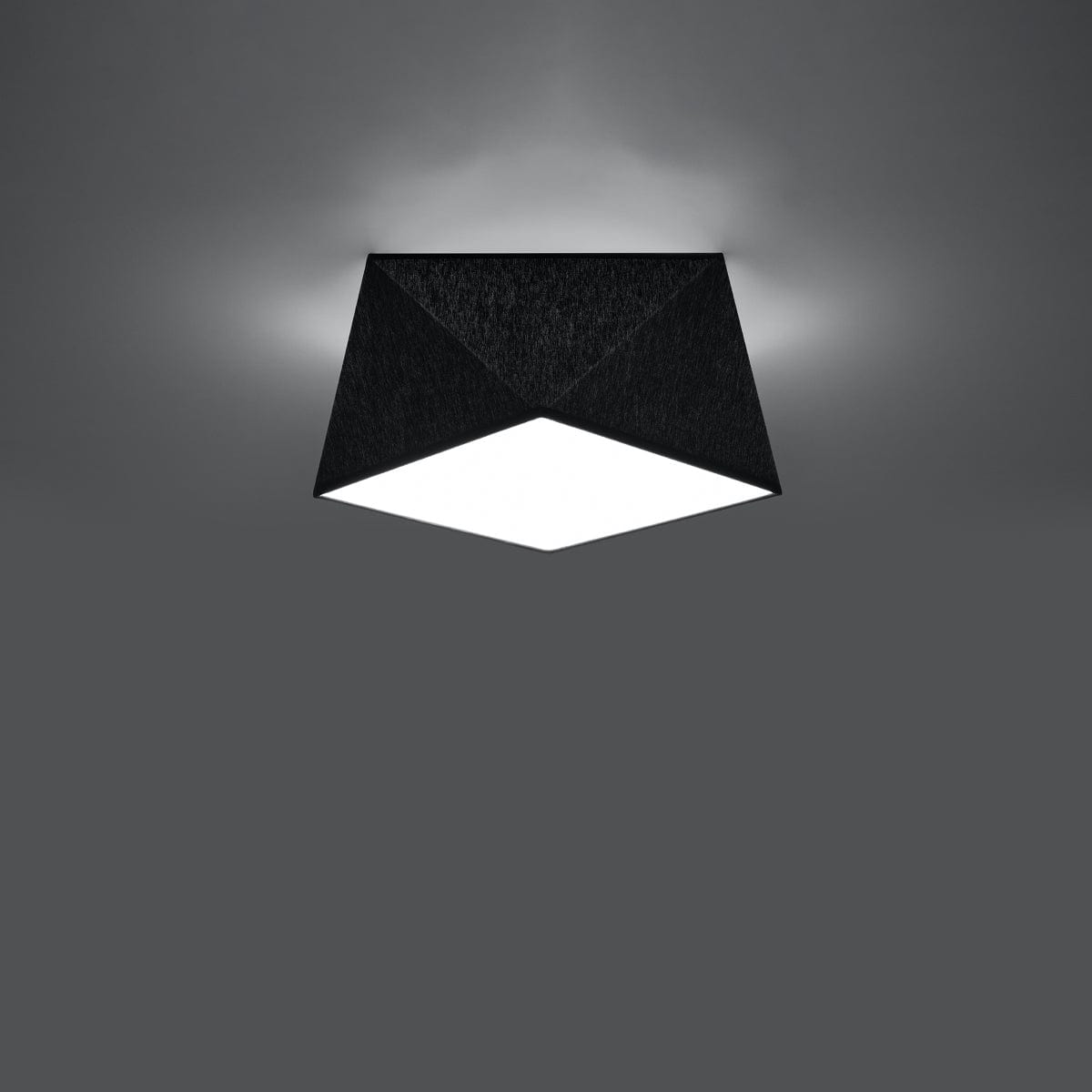 Sollux Lighting HEXA Black Ceiling Lamp - Modern Geometric Design - E27 Bulb Compatibility - 3 Color Options - Elegant & Functional Lighting for Any Room