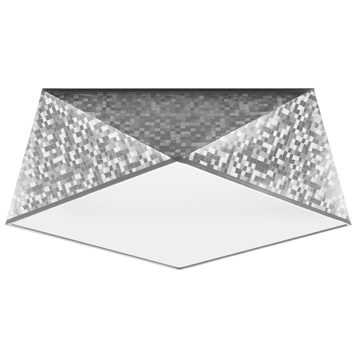 Sollux Lighting HEXA Silver Ceiling Lamp 35 cm - Modern Geometric Design - E27 Bulb Compatible - Durable & Elegant Lighting for Stylish Interiors