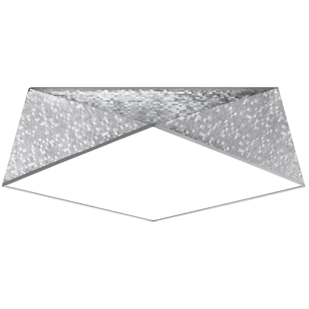 Sollux Lighting HEXA Silver Ceiling Lamp 45 cm - Modern Geometric Design - E27 Bulb Compatible - Stylish Lighting for Contemporary Interiors