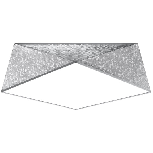 Sollux Lighting HEXA Silver Ceiling Lamp 45 cm - Modern Geometric Design - E27 Bulb Compatible - Stylish Lighting for Contemporary Interiors