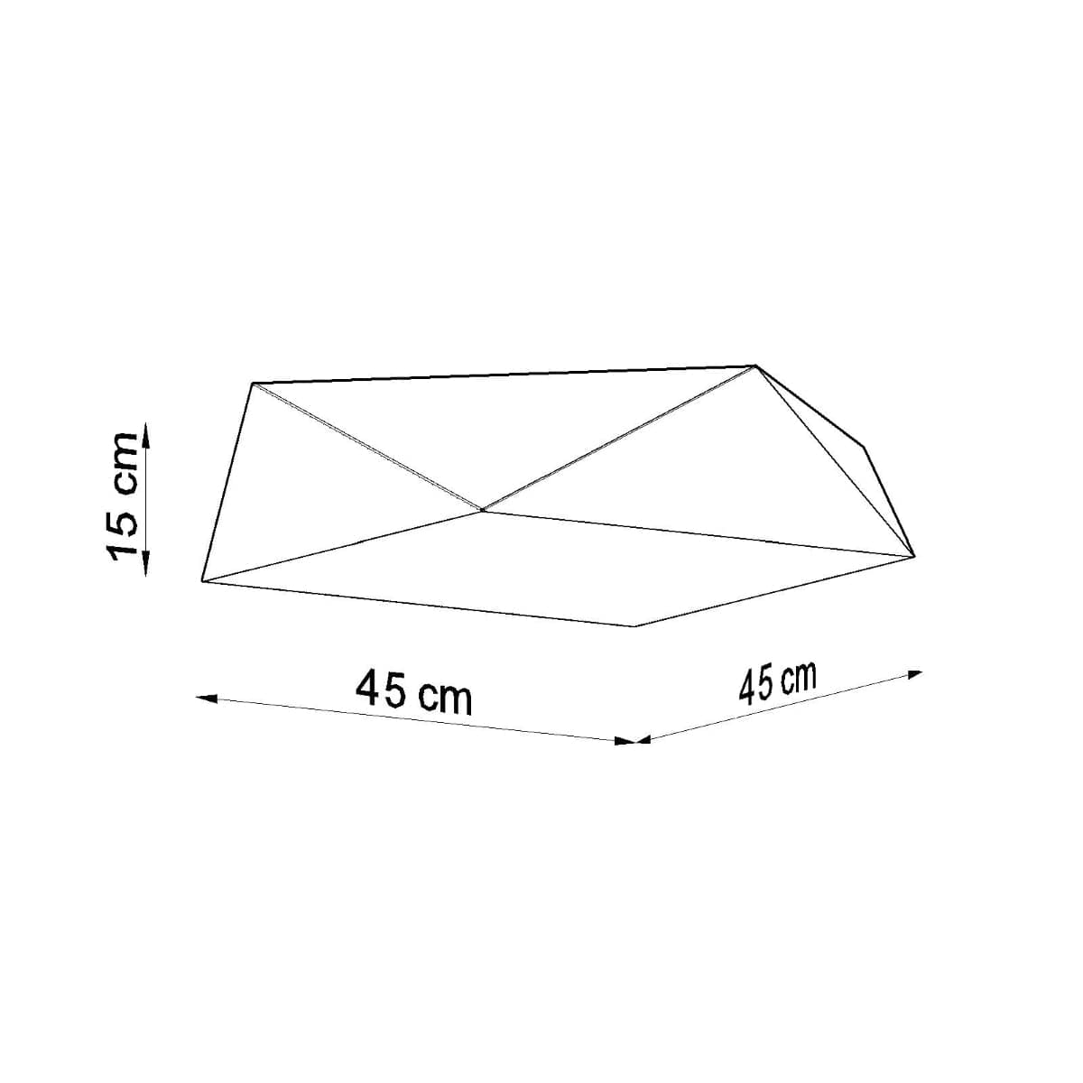Sollux Lighting HEXA Silver Ceiling Lamp 45 cm - Modern Geometric Design - E27 Bulb Compatible - Stylish Lighting for Contemporary Interiors