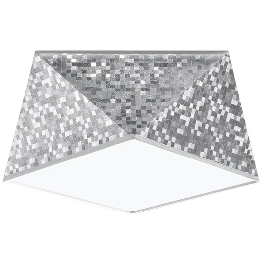 Sollux Lighting HEXA Silver Ceiling Lamp - Geometric Modern Design - E27 Bulb Compatibility - 3 Color Options - Sleek & Functional Lighting for Any Interior