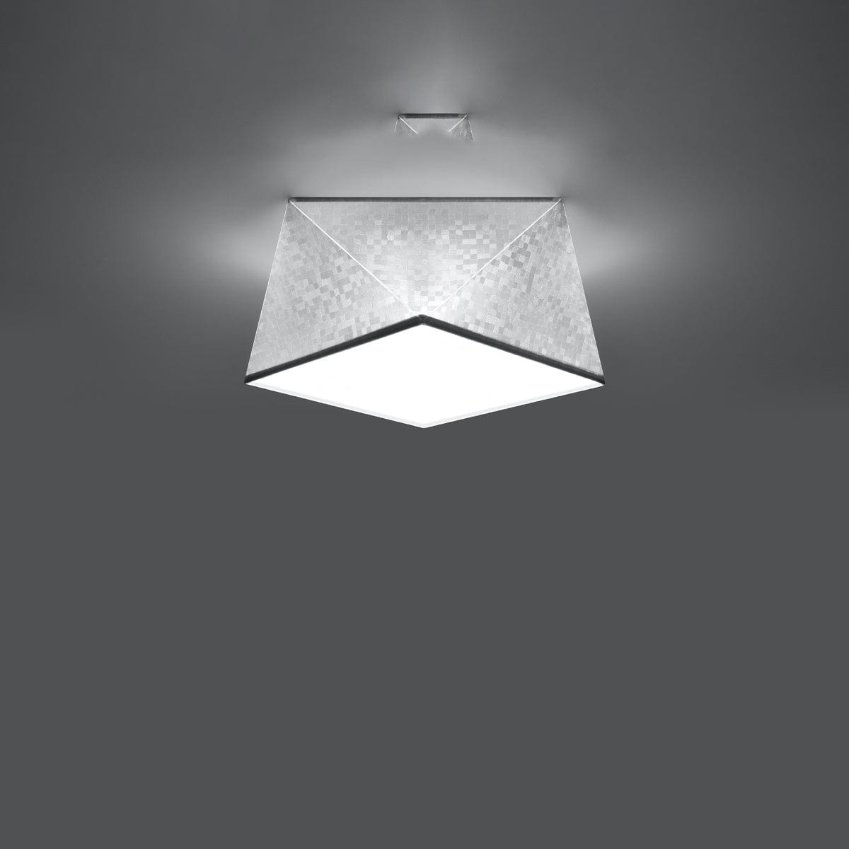 Sollux Lighting HEXA Silver Ceiling Lamp - Geometric Modern Design - E27 Bulb Compatibility - 3 Color Options - Sleek & Functional Lighting for Any Interior