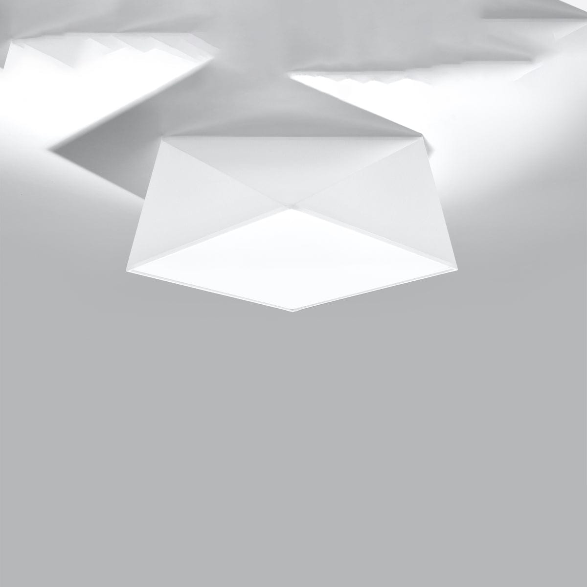 Sollux Lighting HEXA White Ceiling Lamp 35 cm - Modern Geometric Design - E27 Bulb Compatible - Stylish & Durable Lighting for Contemporary Interiors