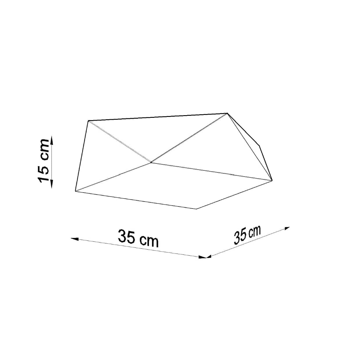 Sollux Lighting HEXA White Ceiling Lamp 35 cm - Modern Geometric Design - E27 Bulb Compatible - Stylish & Durable Lighting for Contemporary Interiors