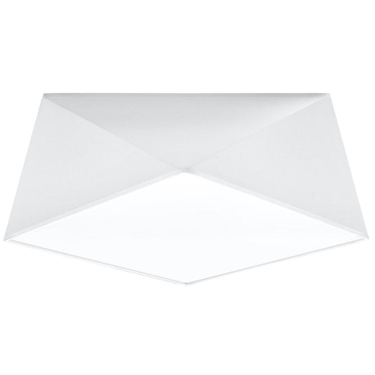 Sollux Lighting HEXA White Ceiling Lamp 35 cm - Modern Geometric Design - E27 Bulb Compatible - Stylish & Durable Lighting for Contemporary Interiors