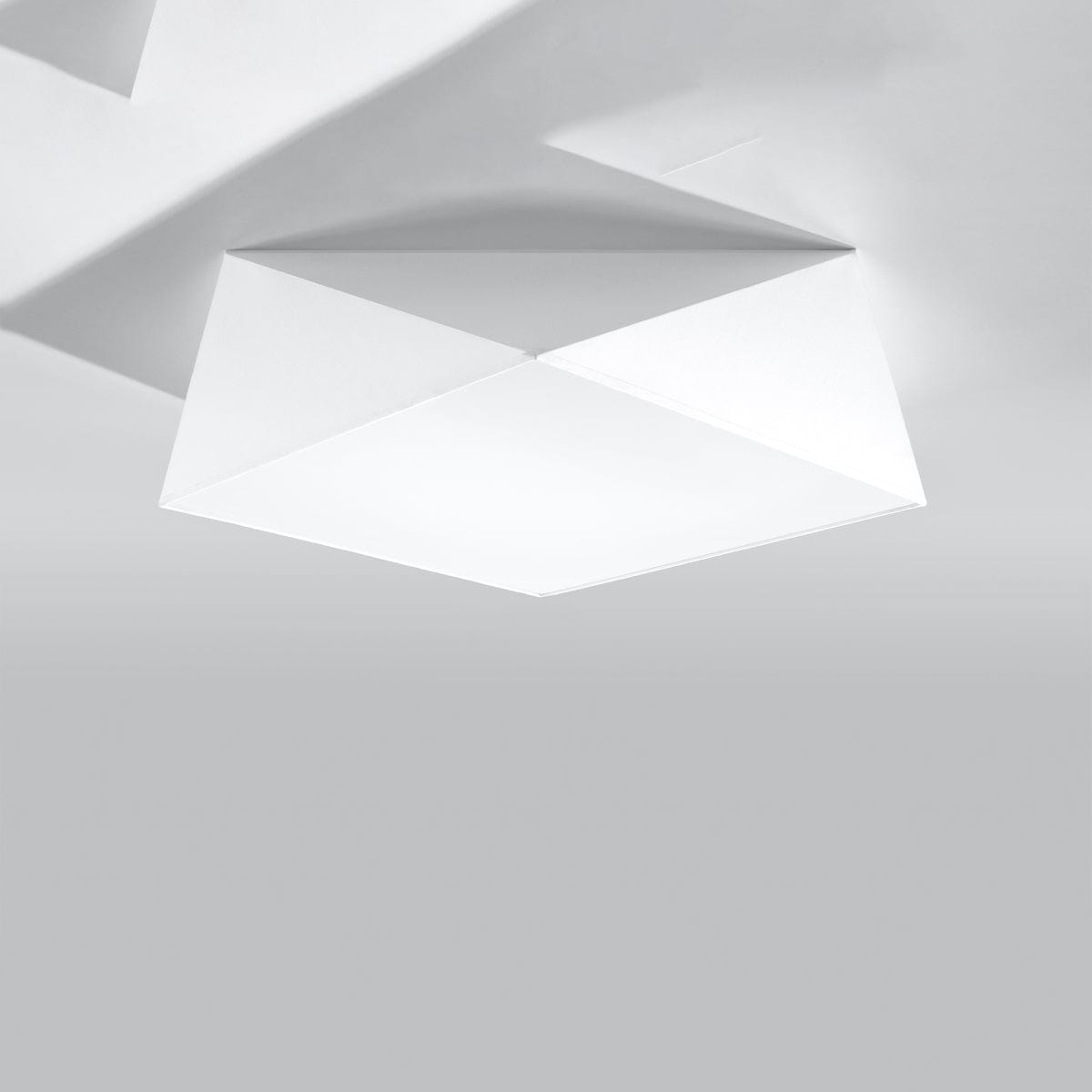 Sollux Lighting HEXA White Ceiling Lamp 45 cm - Modern Geometric Design - E27 Bulb Compatible - Elegant Lighting for Contemporary Interiors