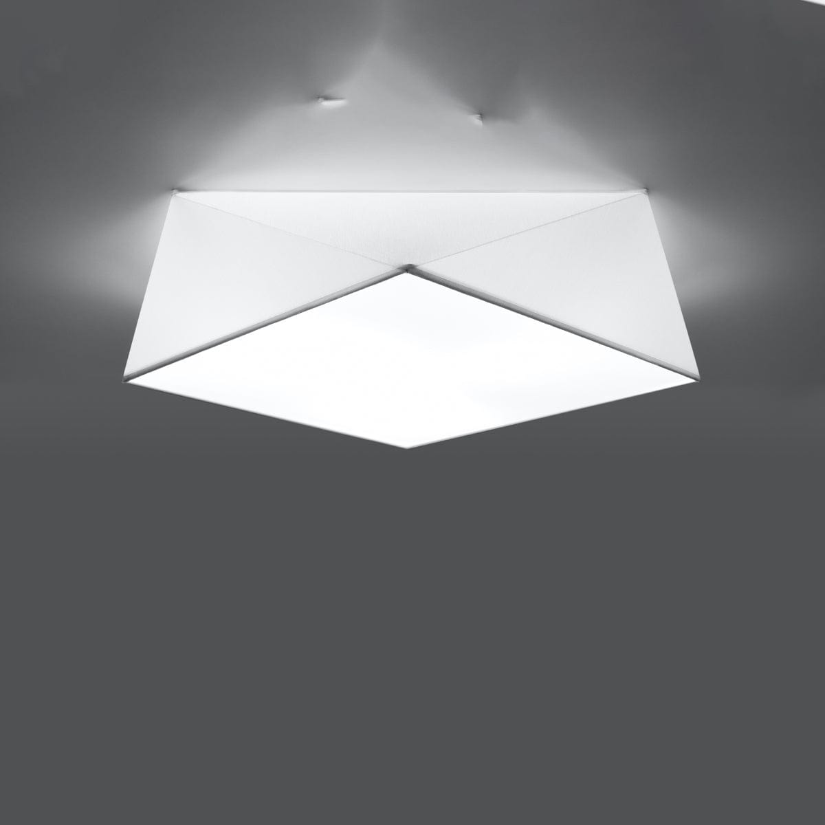 Sollux Lighting HEXA White Ceiling Lamp 45 cm - Modern Geometric Design - E27 Bulb Compatible - Elegant Lighting for Contemporary Interiors