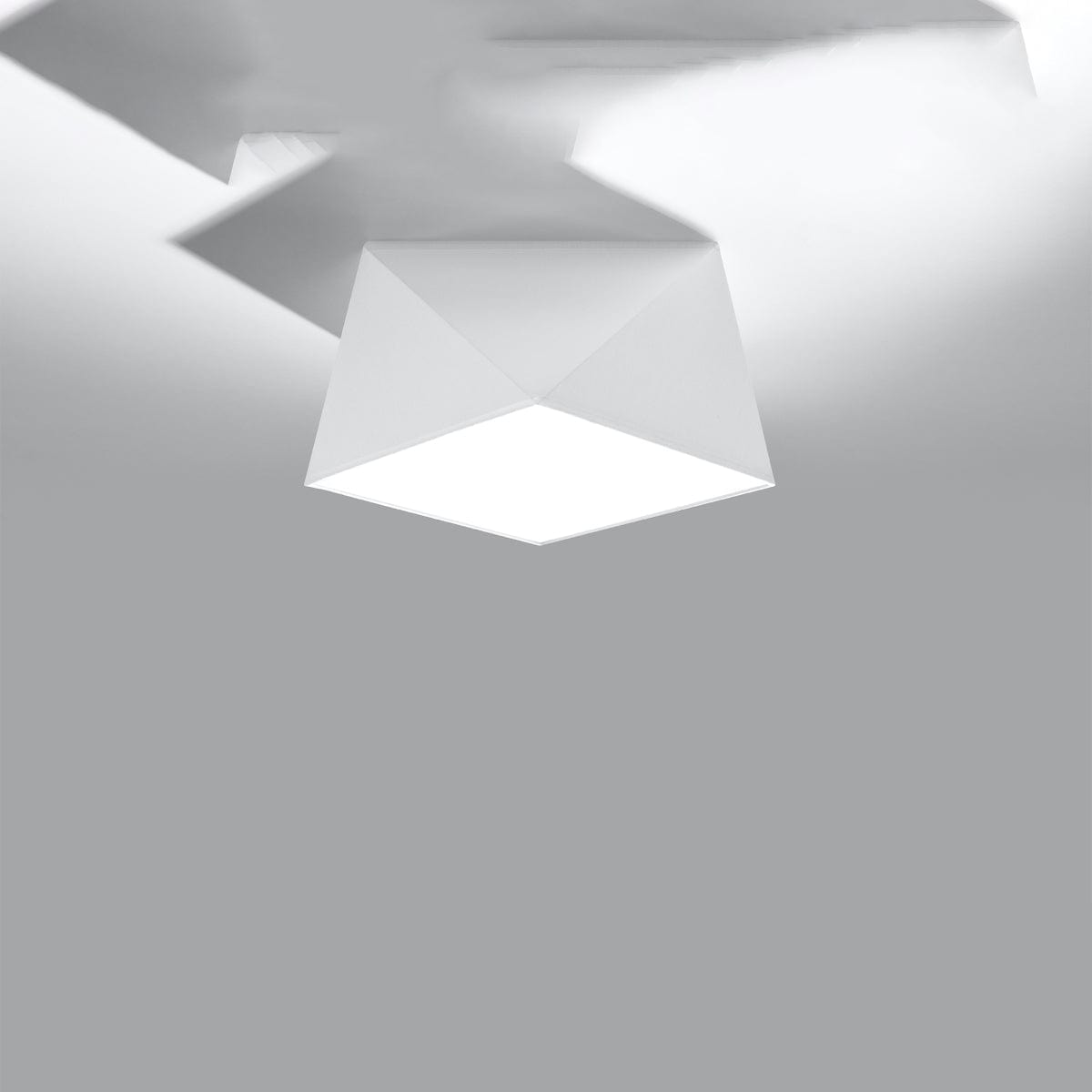 Sollux Lighting HEXA White Ceiling Lamp - Modern Geometric Design - E27 Bulb Compatibility - 3 Color Options - Stylish & Functional Lighting for Any Room