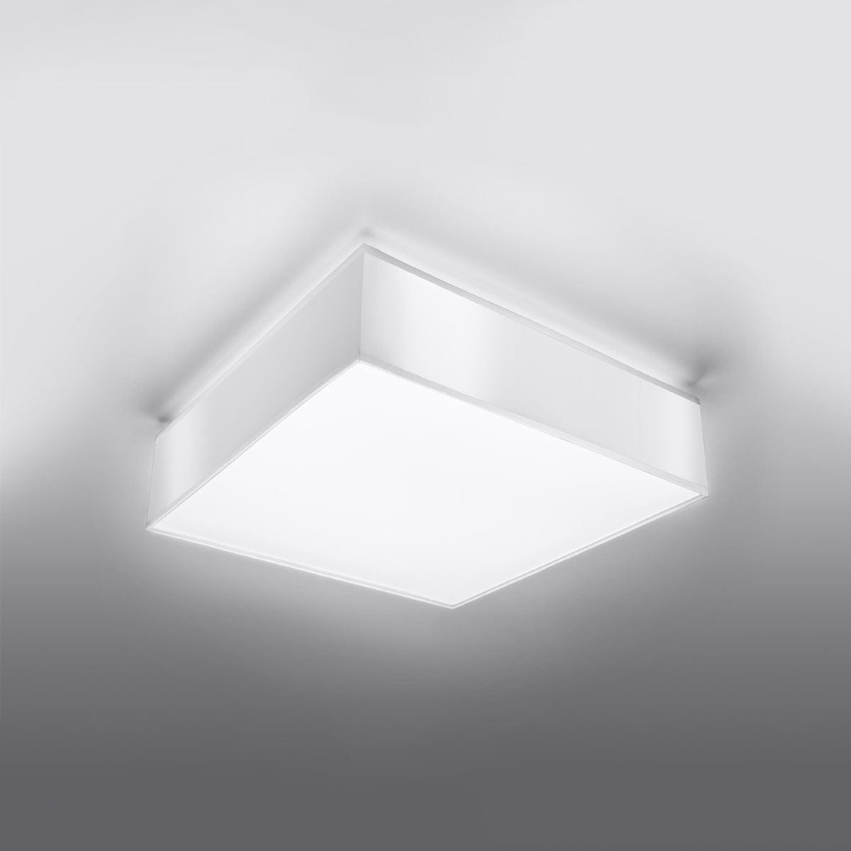 Sollux Lighting Horus 45 White Ceiling Lamp - Square Minimalist Design - E27 Bulb Compatible - Elegant Lighting for Modern Interiors