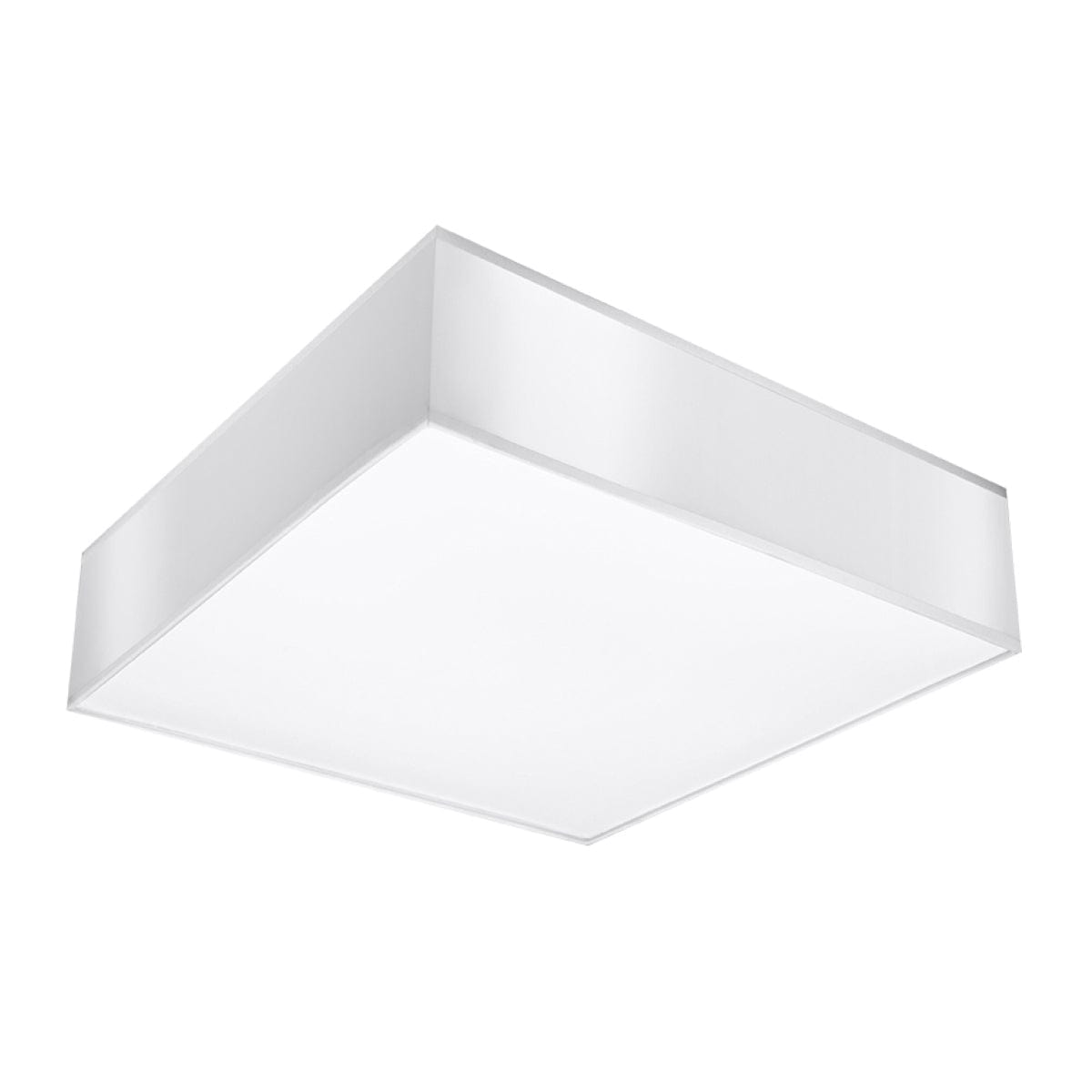 Sollux Lighting Horus 45 White Ceiling Lamp - Square Minimalist Design - E27 Bulb Compatible - Elegant Lighting for Modern Interiors