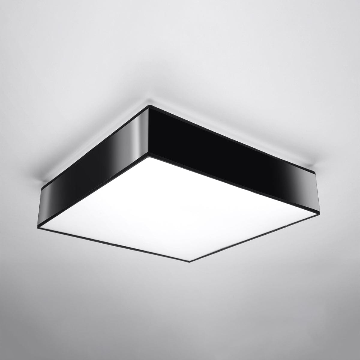 Sollux Lighting Horus 55 Black Ceiling Lamp - Square Minimalist Design - E27 Bulb Compatible - Modern Loft Lighting Solution