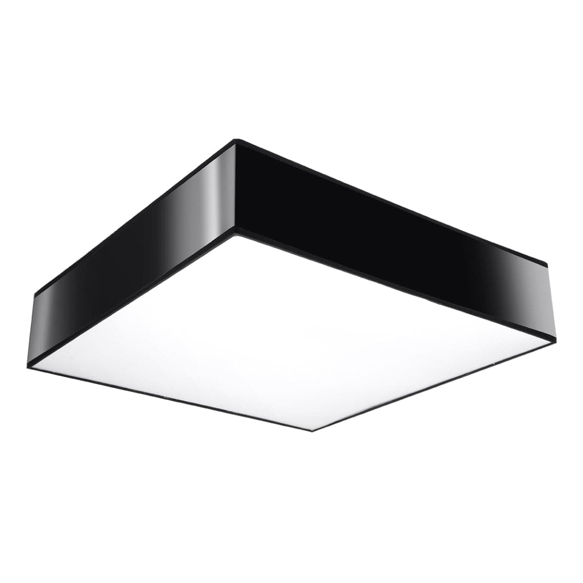 Sollux Lighting Horus 55 Black Ceiling Lamp - Square Minimalist Design - E27 Bulb Compatible - Modern Loft Lighting Solution