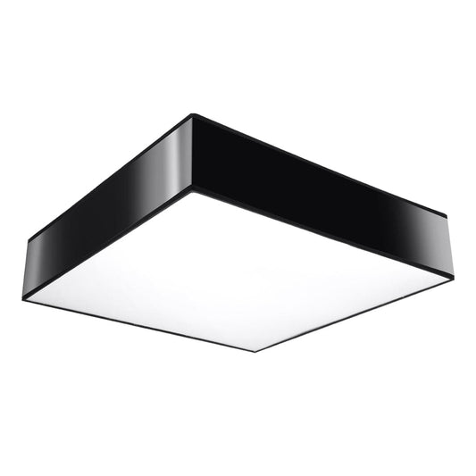 Sollux Lighting Horus 55 Black Ceiling Lamp - Square Minimalist Design - E27 Bulb Compatible - Modern Loft Lighting Solution