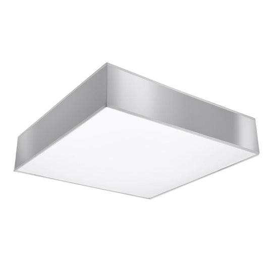 Sollux Lighting Horus 55 Grey Ceiling Lamp - Square Minimalist Design - E27 Bulb Compatible - Modern Loft Lighting Solution