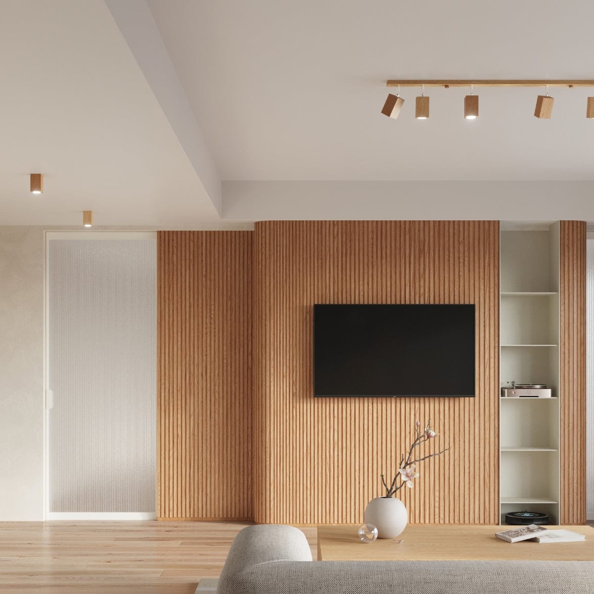 Sollux Lighting KEKE 10 Oak Ceiling Lamp - Minimalist Wooden Design - Durable Loft Style Lighting - Adjustable Bulb Color and Power