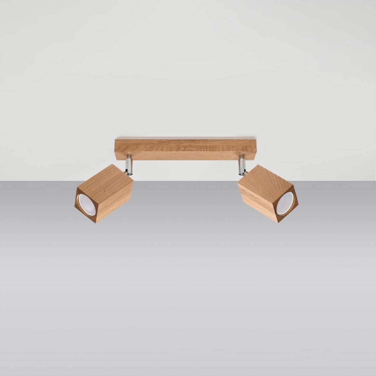 Sollux Lighting KEKE 2 Oak Ceiling Lamp - Minimalist Wooden Design - Loft Style Lighting - Durable and Adjustable Light Bulb Options