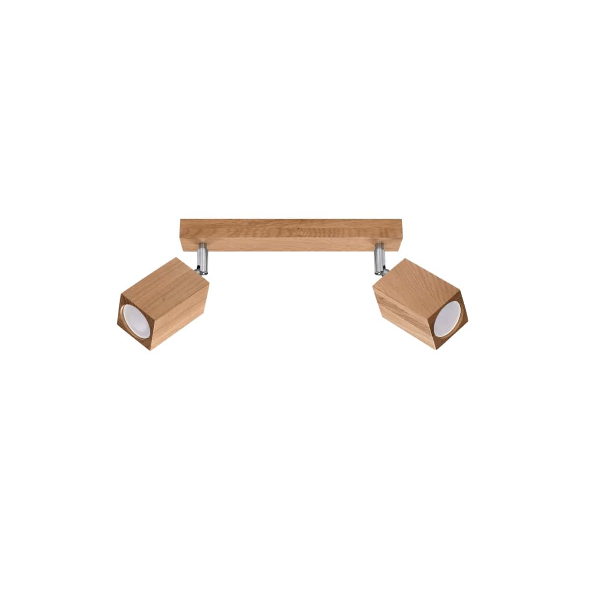 Sollux Lighting KEKE 2 Oak Ceiling Lamp - Minimalist Wooden Design - Loft Style Lighting - Durable and Adjustable Light Bulb Options