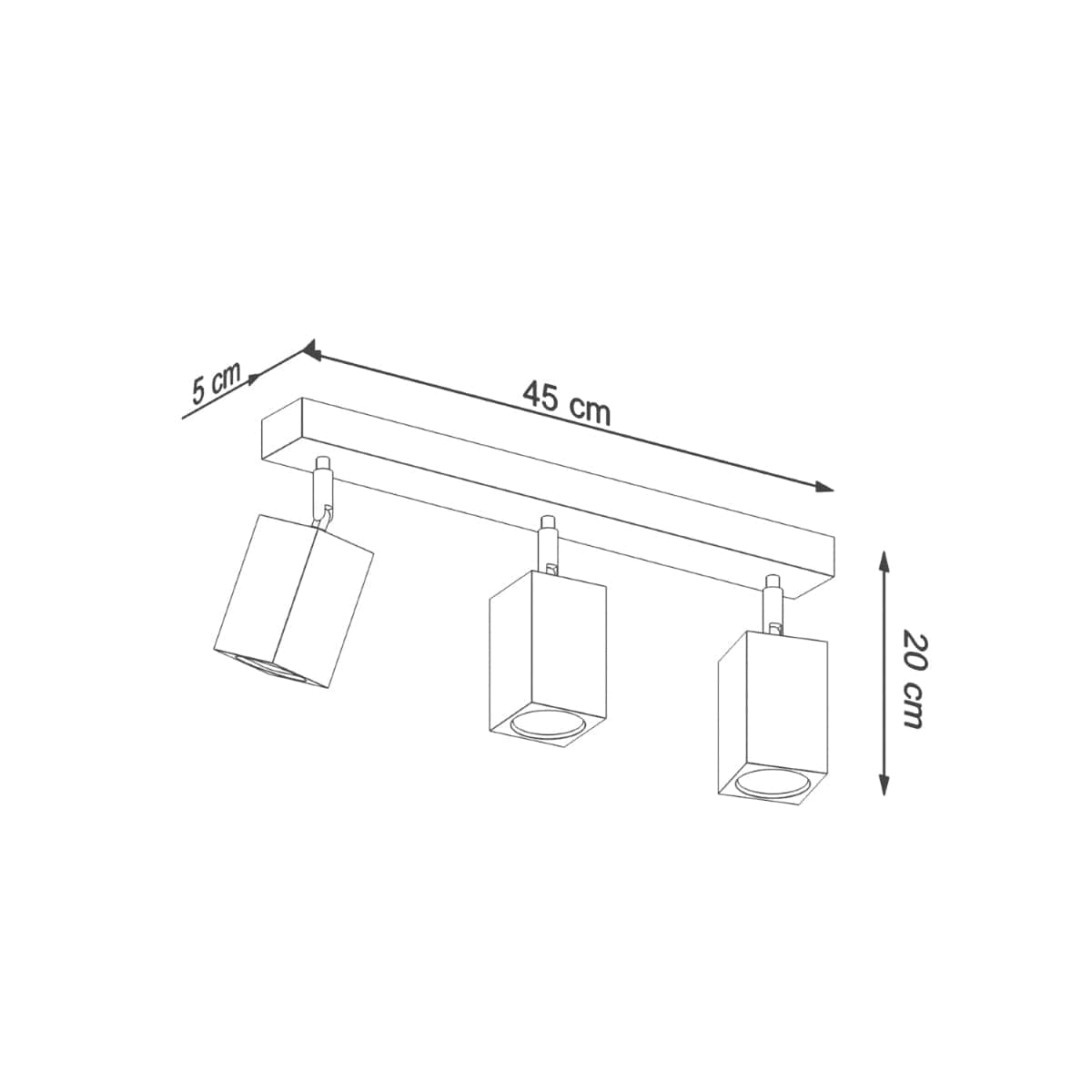 Sollux Lighting KEKE 3 Oak Ceiling Lamp - Modern Minimalist Lighting - Loft Style Wooden Design - Durable and Adjustable Bulb Options