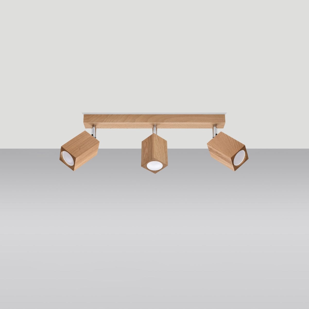 Sollux Lighting KEKE 3 Oak Ceiling Lamp - Modern Minimalist Lighting - Loft Style Wooden Design - Durable and Adjustable Bulb Options