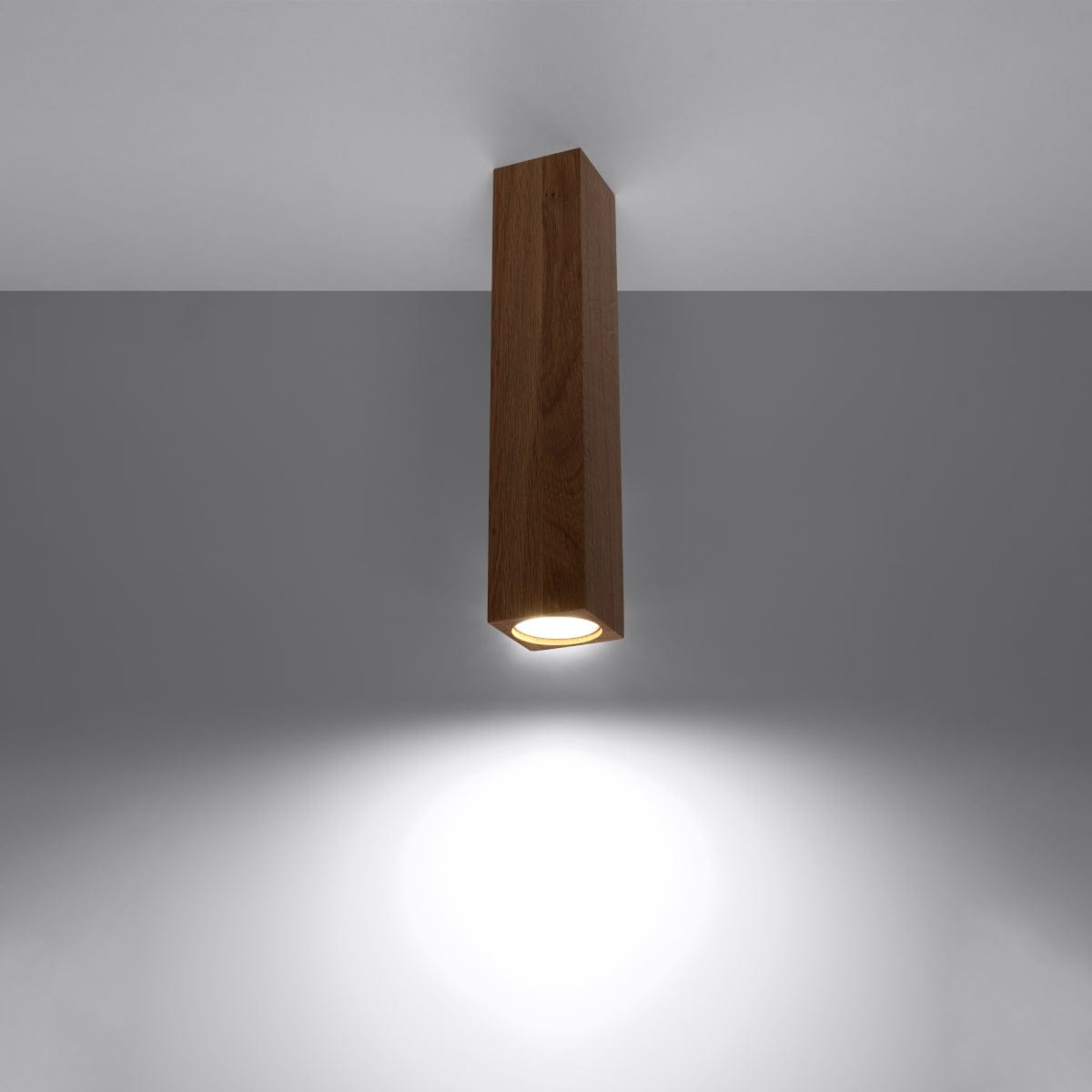 Sollux Lighting KEKE 30 Oak Ceiling Lamp - Minimalist Wooden Design - Loft Style Lighting - Durable Construction - Adjustable Bulb Compatibility
