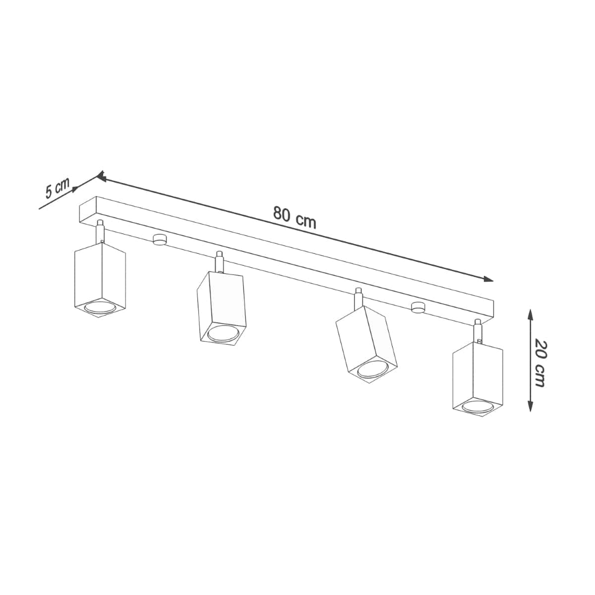 Sollux Lighting KEKE 4 Oak Ceiling Lamp - Minimalist Wooden Design - Loft Style Lighting - Durable Construction - Adjustable Bulb Compatibility