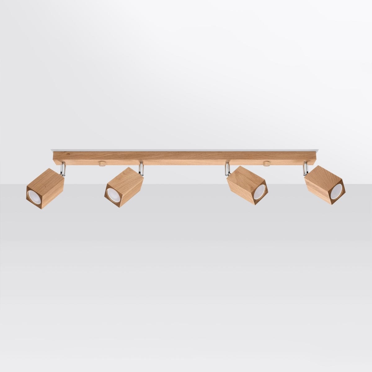 Sollux Lighting KEKE 4 Oak Ceiling Lamp - Minimalist Wooden Design - Loft Style Lighting - Durable Construction - Adjustable Bulb Compatibility