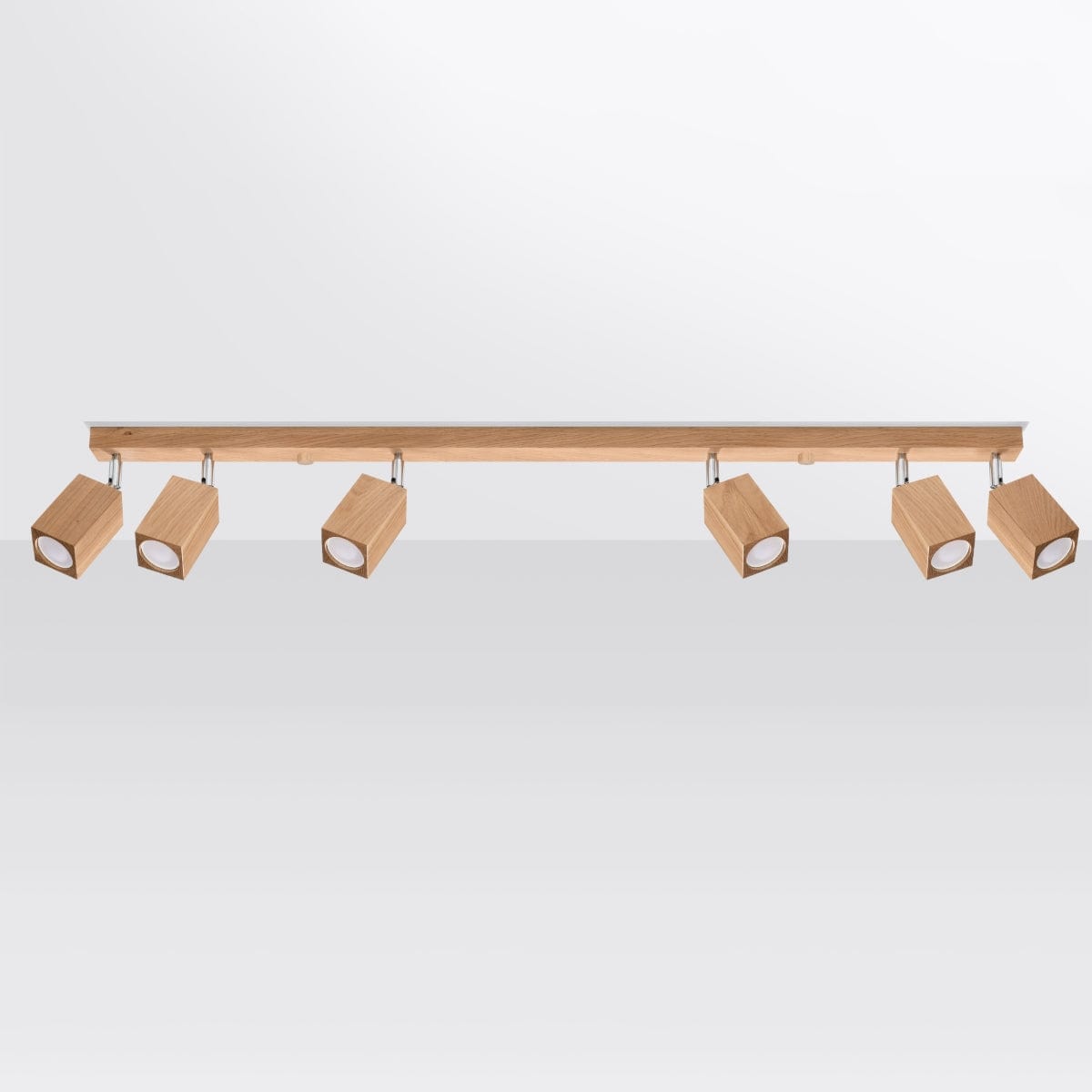 Sollux Lighting KEKE 6 Oak Ceiling Lamp - Minimalist Wooden Design - Loft Style Lighting - Durable Build - Adjustable Bulb Compatibility - Warm Interior Accent