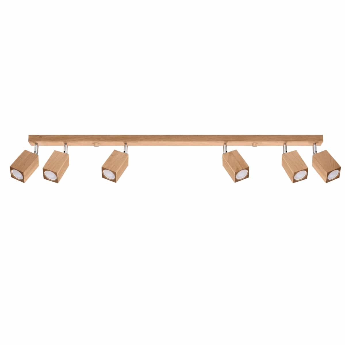 Sollux Lighting KEKE 6 Oak Ceiling Lamp - Minimalist Wooden Design - Loft Style Lighting - Durable Build - Adjustable Bulb Compatibility - Warm Interior Accent