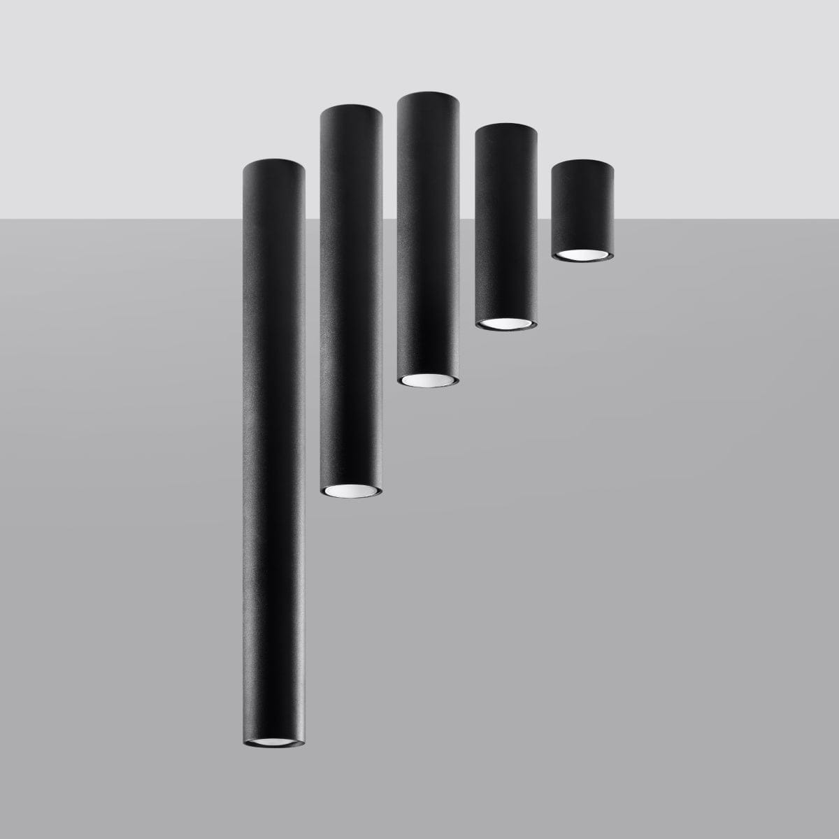 Sollux Lighting LAGOS 10 Black Ceiling Lamp - Modern Minimalist Design - Durable Steel - Easy Installation - GU10 Bulb Compatible