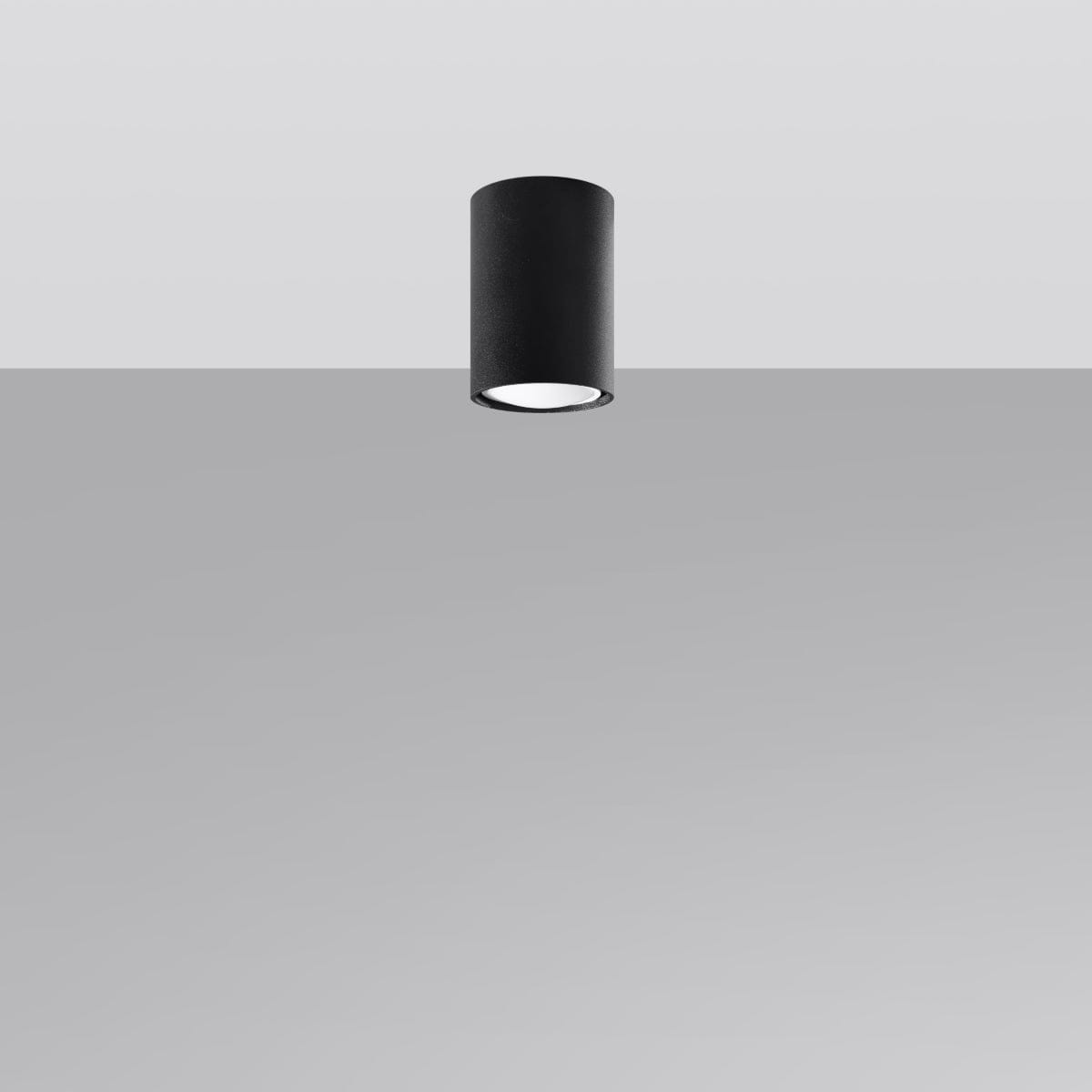Sollux Lighting LAGOS 10 Black Ceiling Lamp - Modern Minimalist Design - Durable Steel - Easy Installation - GU10 Bulb Compatible