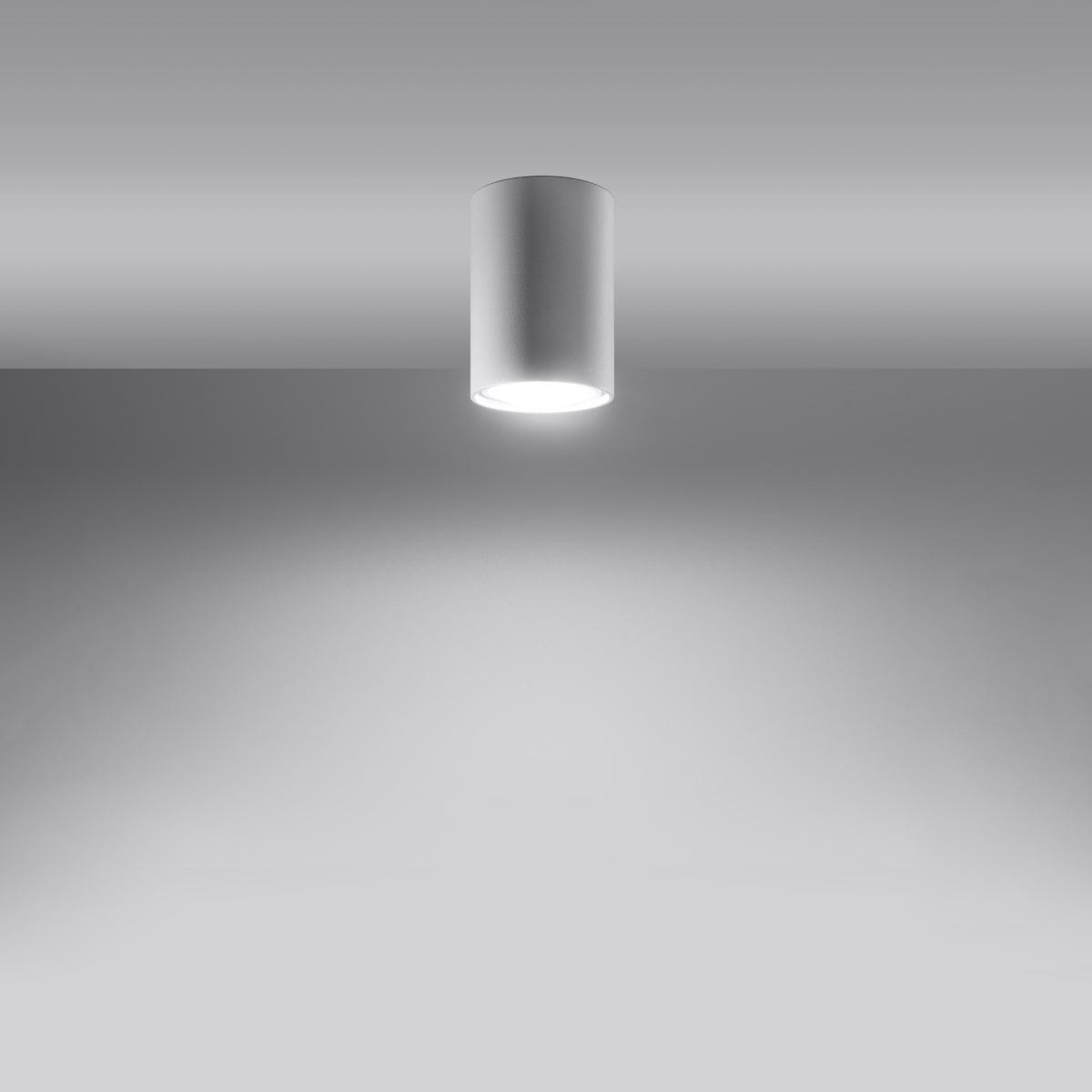 Sollux Lighting LAGOS 10 White Ceiling Lamp - Minimalist Modern Design - Durable Steel - Easy Install - GU10 Bulb Compatible