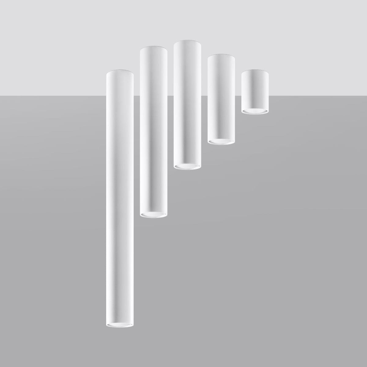 Sollux Lighting LAGOS 10 White Ceiling Lamp - Minimalist Modern Design - Durable Steel - Easy Install - GU10 Bulb Compatible