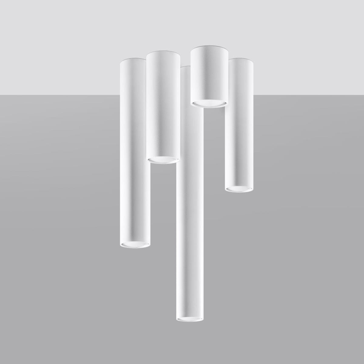 Sollux Lighting LAGOS 10 White Ceiling Lamp - Minimalist Modern Design - Durable Steel - Easy Install - GU10 Bulb Compatible