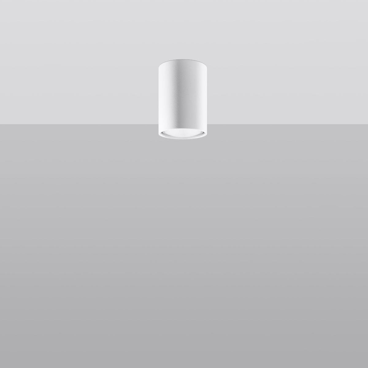 Sollux Lighting LAGOS 10 White Ceiling Lamp - Minimalist Modern Design - Durable Steel - Easy Install - GU10 Bulb Compatible
