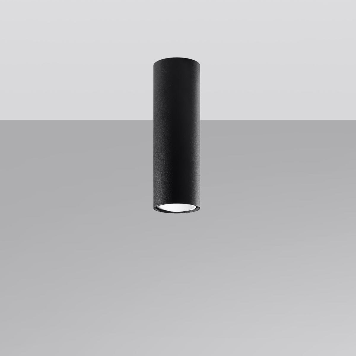 Sollux Lighting LAGOS 20 Black Ceiling Lamp - Modern Cylindrical Design - Durable Steel - Easy Install - GU10 Bulb Compatible