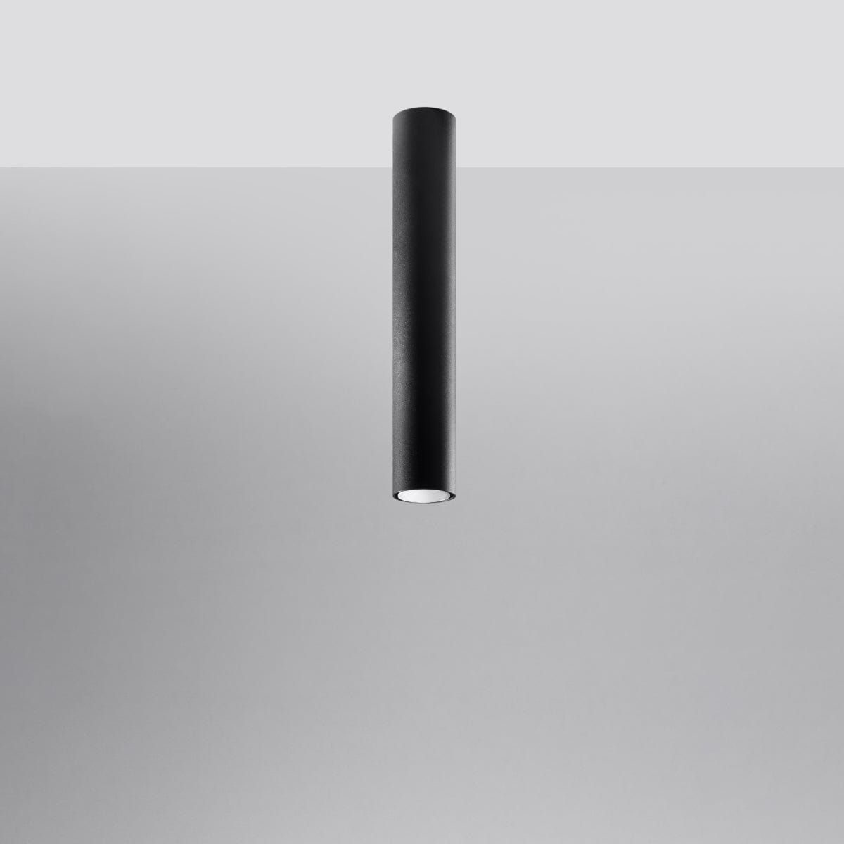 Sollux Lighting LAGOS 40 Black Ceiling Lamp - Modern Minimalist Design - Durable Steel - Easy Installation - GU10 Bulb Compatible