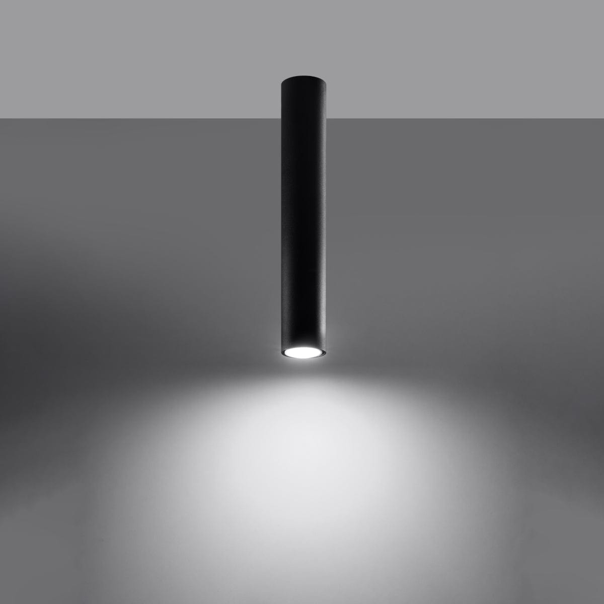 Sollux Lighting LAGOS 40 Black Ceiling Lamp - Modern Minimalist Design - Durable Steel - Easy Installation - GU10 Bulb Compatible