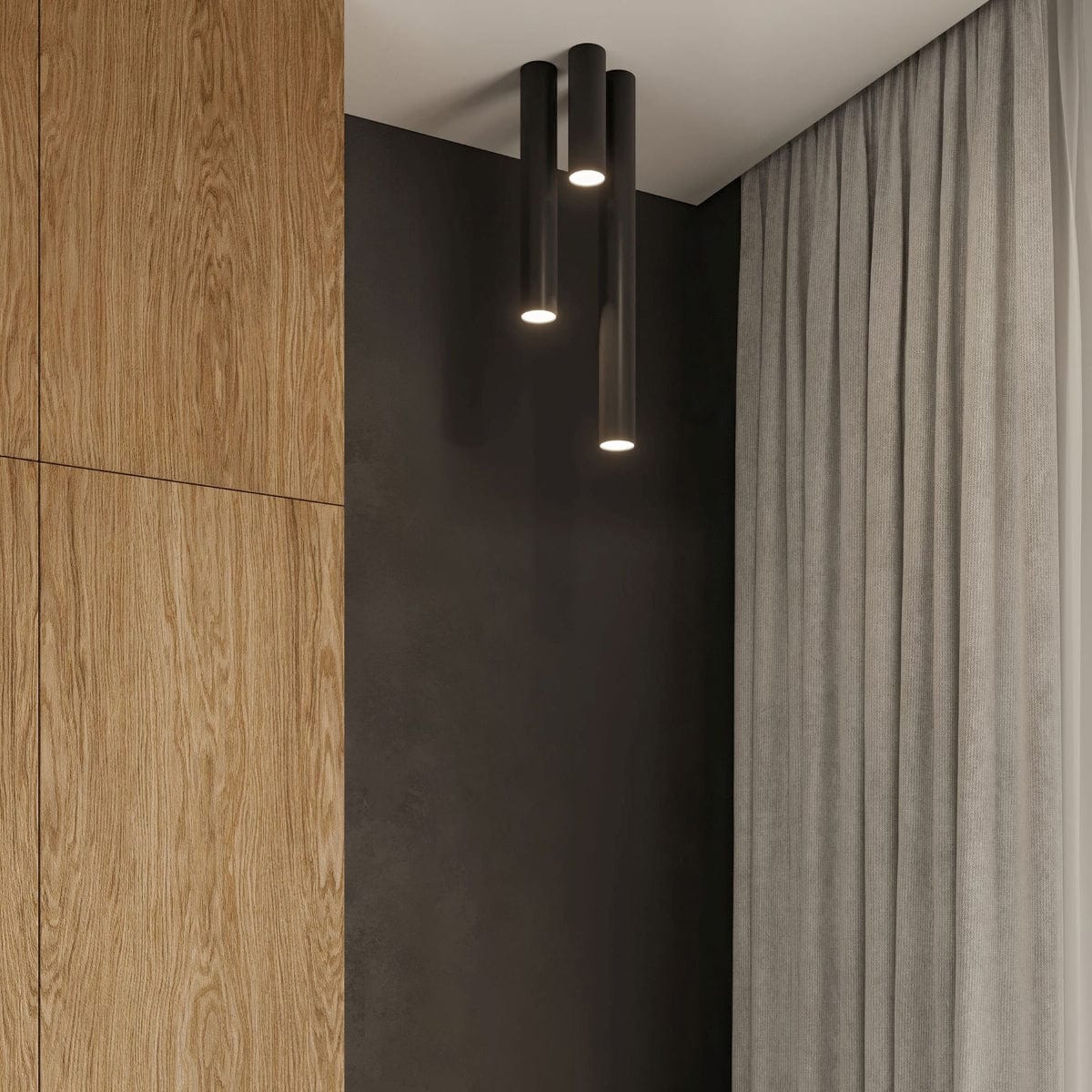Sollux Lighting LAGOS 60 Black Ceiling Lamp - Modern Minimalist Design - Durable Steel - Easy Installation - GU10 Bulb Compatible