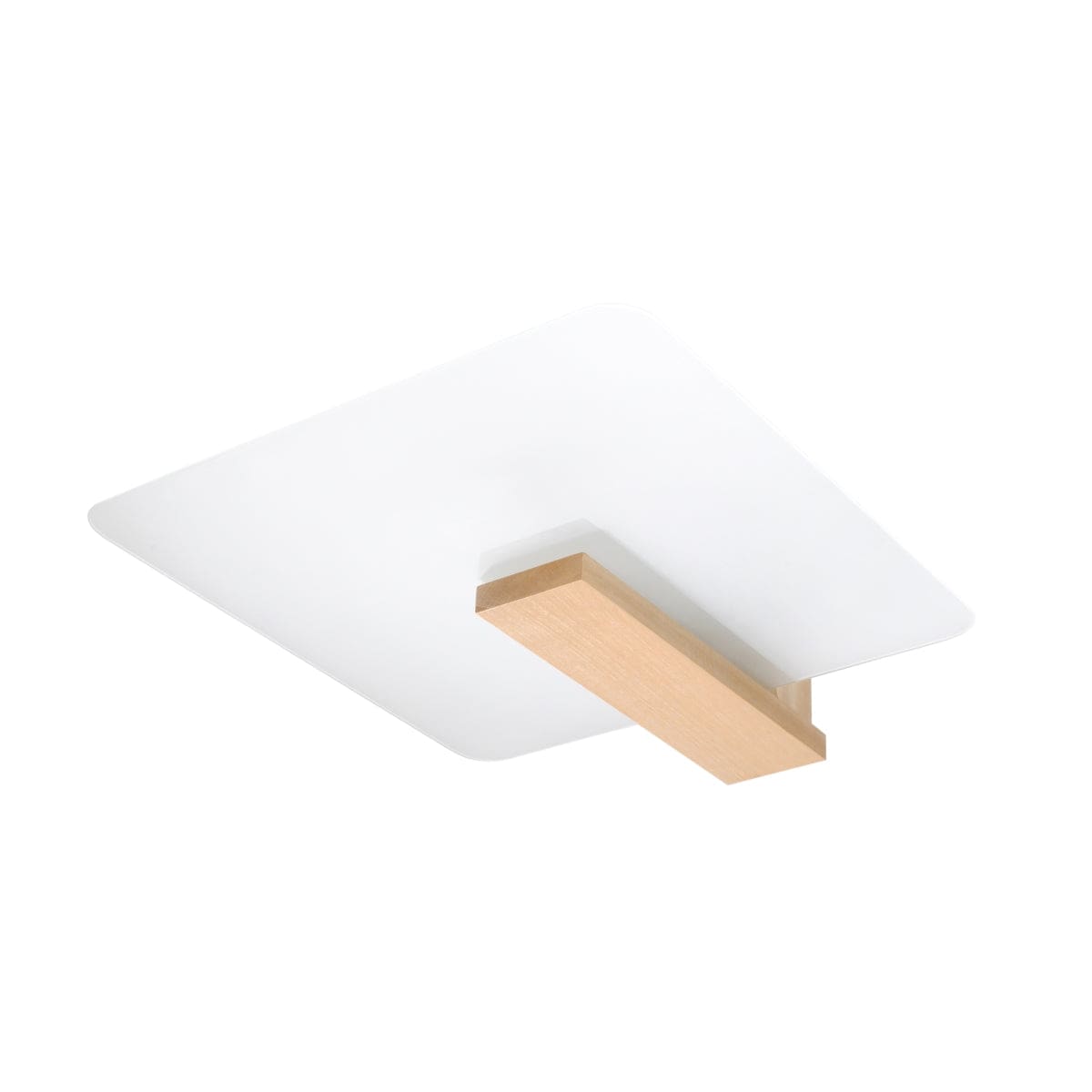 Sollux Lighting LAPPO Natural Wood Ceiling Lamp - Scandinavian Design - Matte Glass Shade - E27 Bulb Compatible - Easy Cleaning - Warm Ambient Lighting