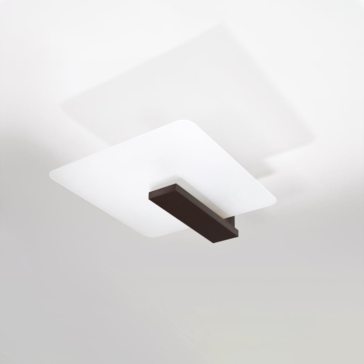 Sollux Lighting LAPPO Wenge Wooden Ceiling Lamp - Scandinavian Design - Matte Glass Shade - E27 Bulb Compatible - Easy Cleaning - Warm Ambient Lighting