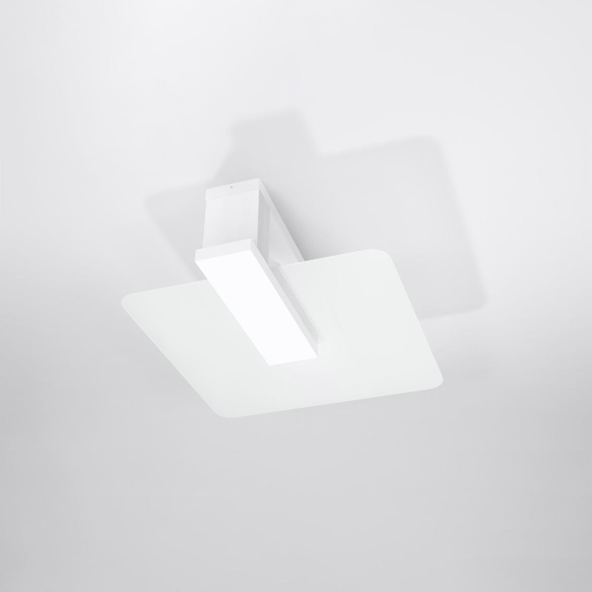 Sollux Lighting LAPPO White Wooden Ceiling Lamp - Scandinavian Design - Matte Glass Shade - E27 Bulb Compatible - Easy Cleaning - Soft Ambient Lighting