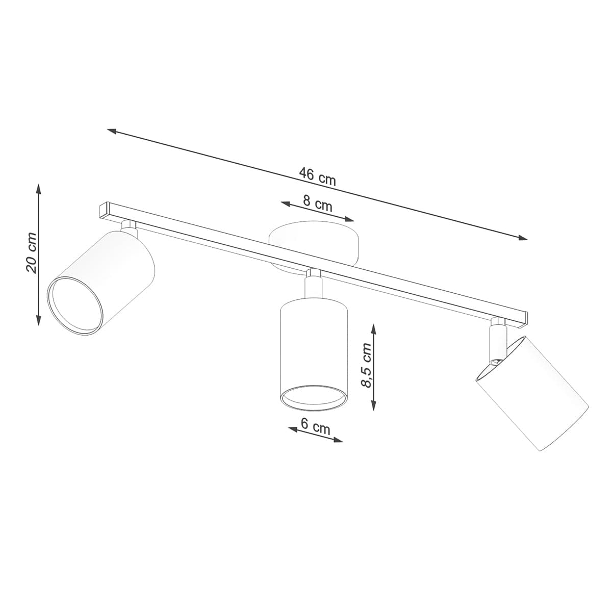 Sollux Lighting LEMMI Ceiling Lamp 3 White - Minimalistic Design - LED Module - Adjustable Lighting - 5-Year Warranty - High-Quality Metal
