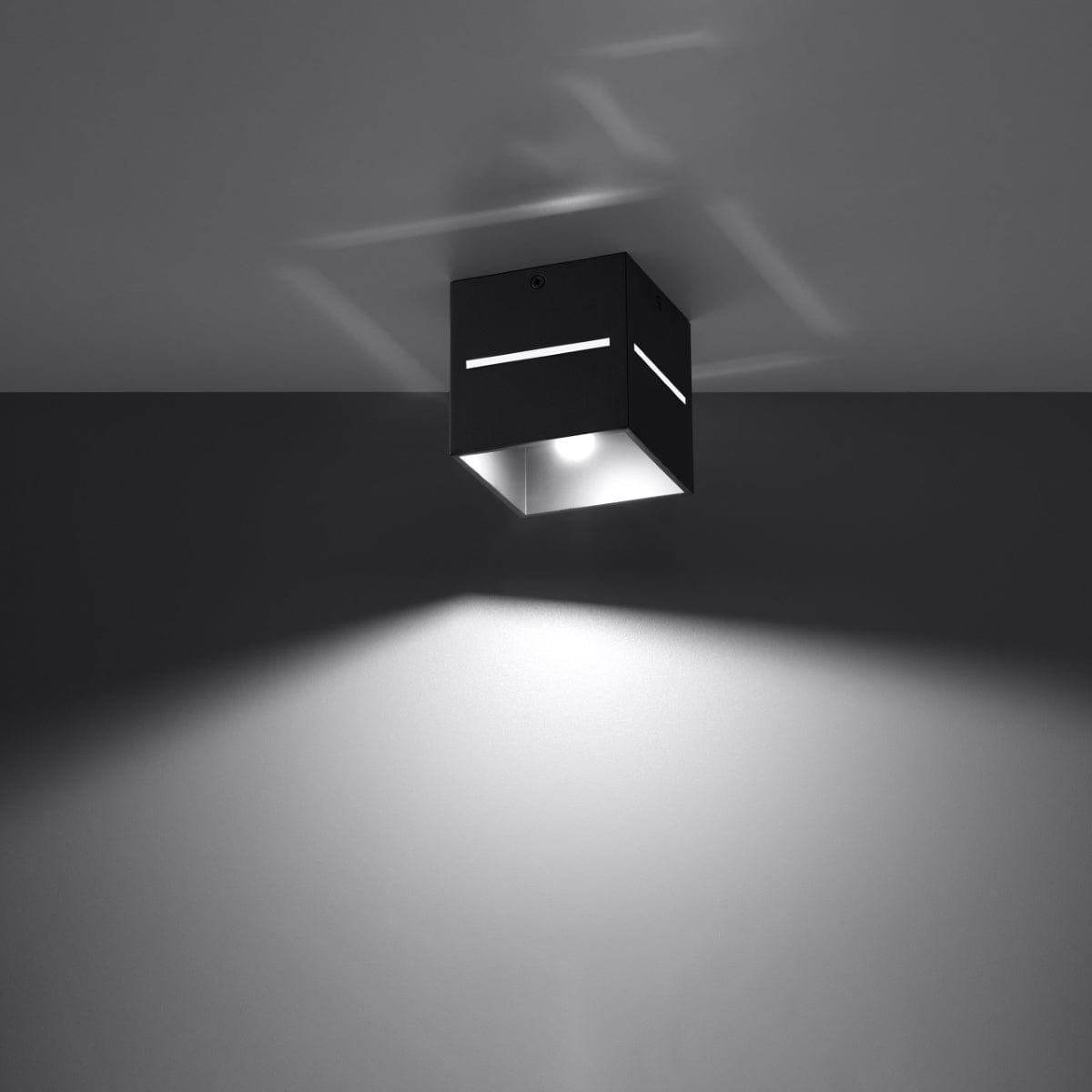 Sollux Lighting Lobo Black Ceiling Lamp - Minimalist Aluminum Design - G9 Socket - 10x10x10 cm