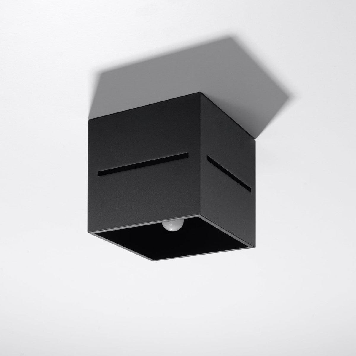 Sollux Lighting Lobo Black Ceiling Lamp - Minimalist Aluminum Design - G9 Socket - 10x10x10 cm