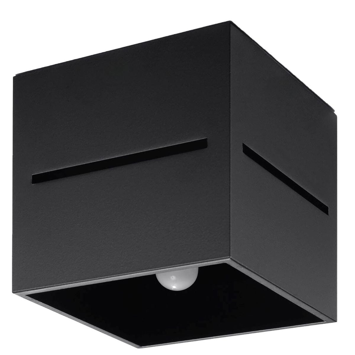 Sollux Lighting Lobo Black Ceiling Lamp - Minimalist Aluminum Design - G9 Socket - 10x10x10 cm