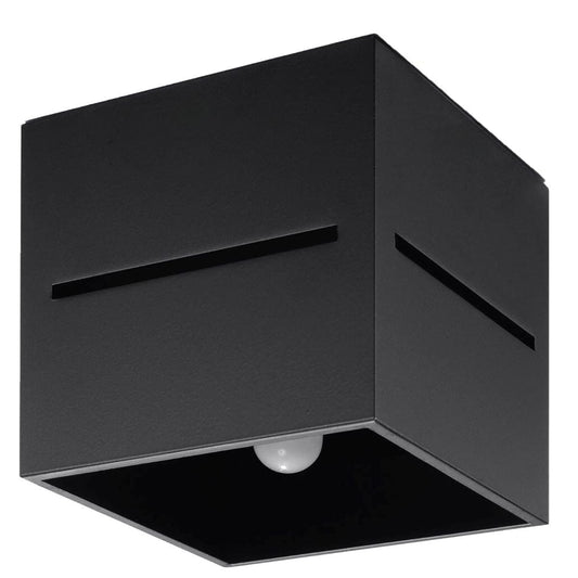 Sollux Lighting Lobo Black Ceiling Lamp - Minimalist Aluminum Design - G9 Socket - 10x10x10 cm