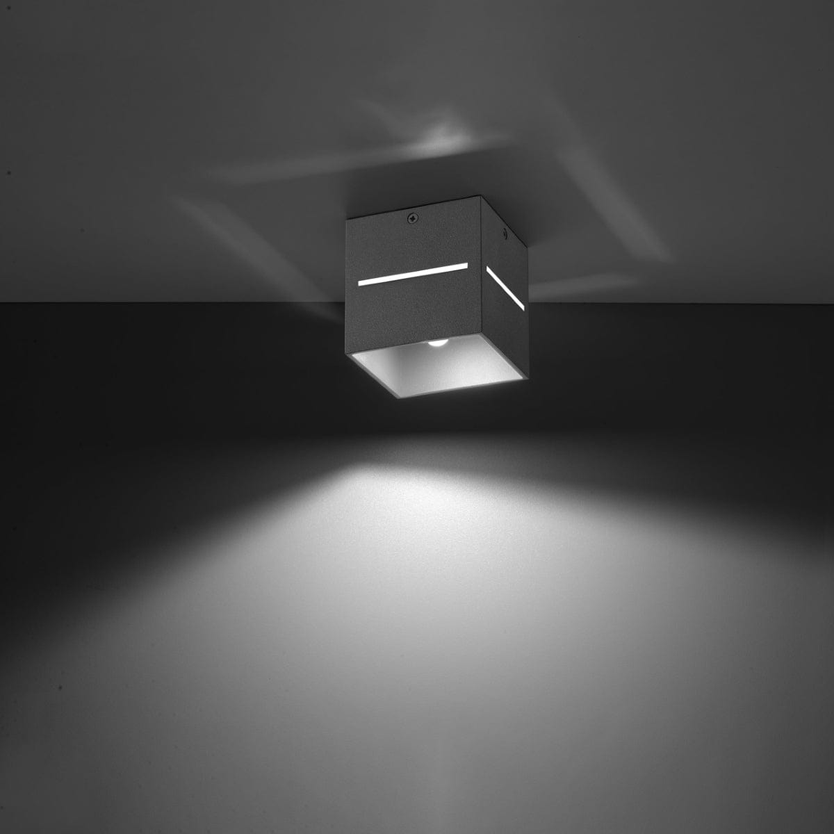 Sollux Lighting Lobo Gray Ceiling Lamp - Minimalist Aluminum Design - G9 LED Socket - 10x10x10 cm