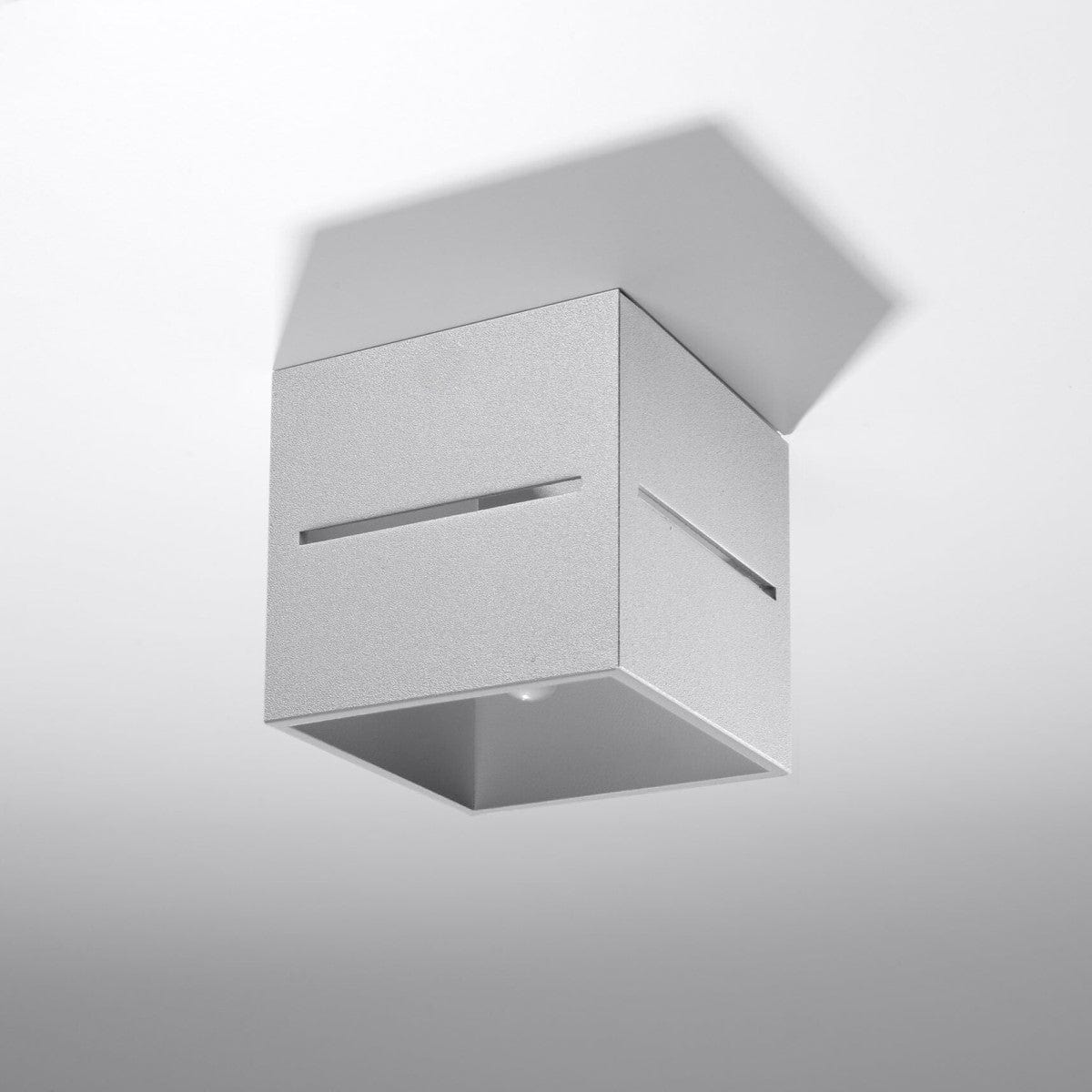 Sollux Lighting Lobo Gray Ceiling Lamp - Minimalist Aluminum Design - G9 LED Socket - 10x10x10 cm